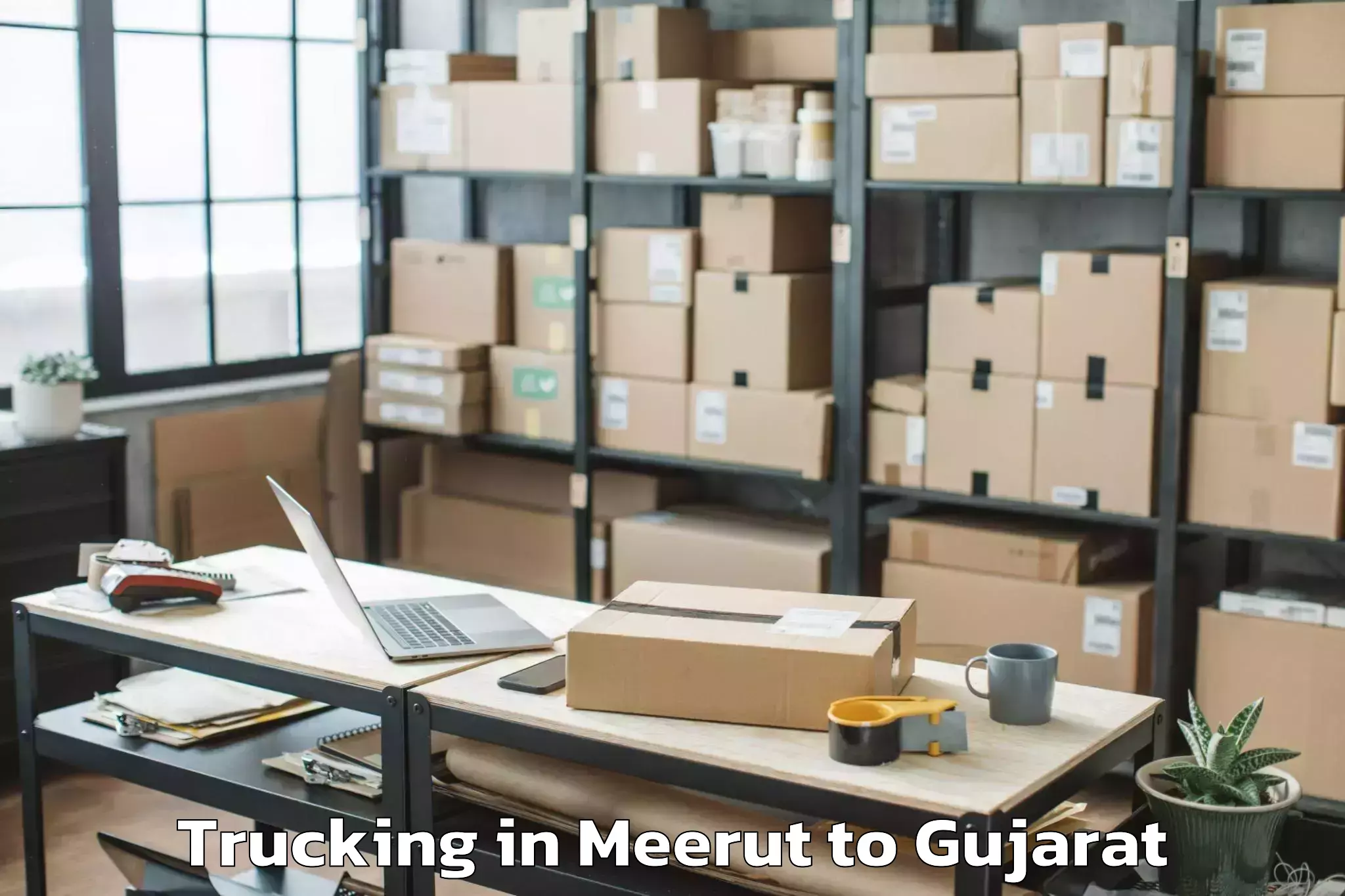 Book Meerut to Lavad Trucking Online